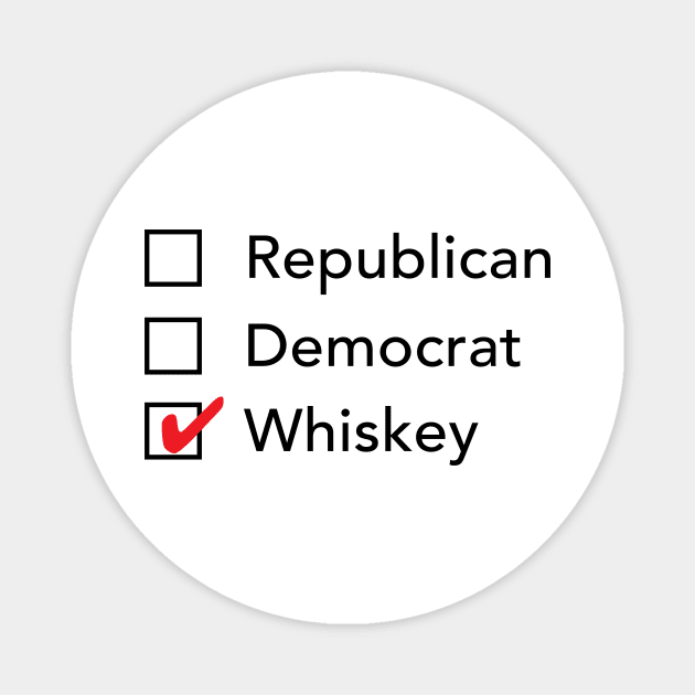 Republican Democrat Whiskey Magnet by zubiacreative